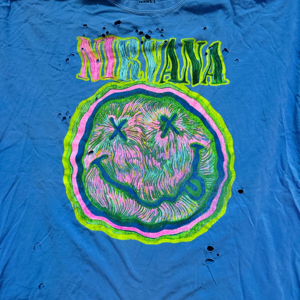Urban Outfitters Blue Nirvana Tee Size L/XL